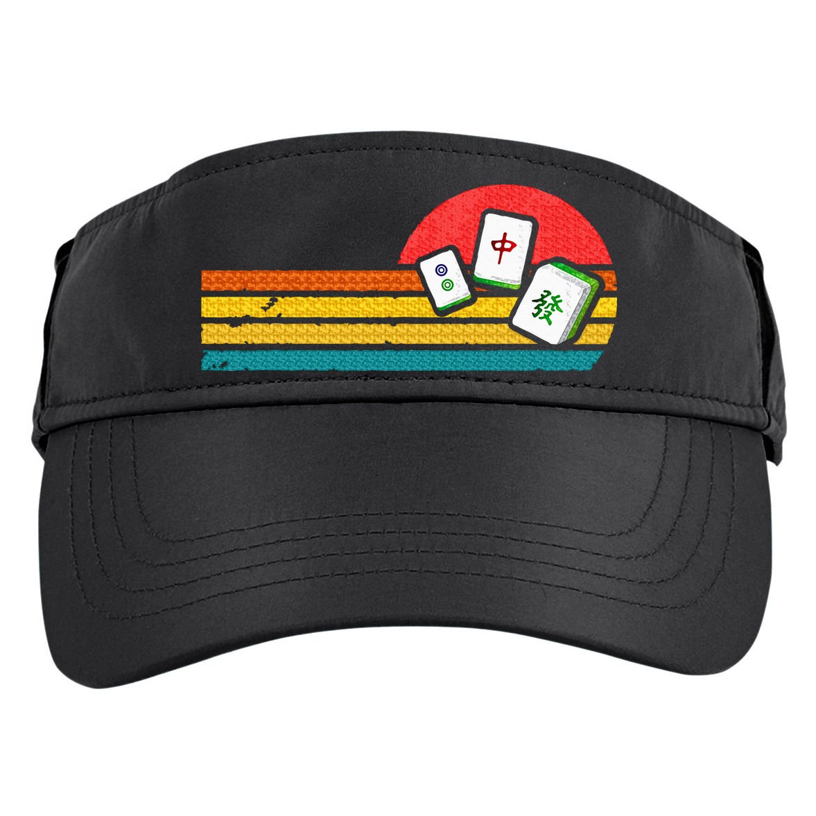Mahjong Chinese 80s Retro Mah Jongg Adult Drive Performance Visor