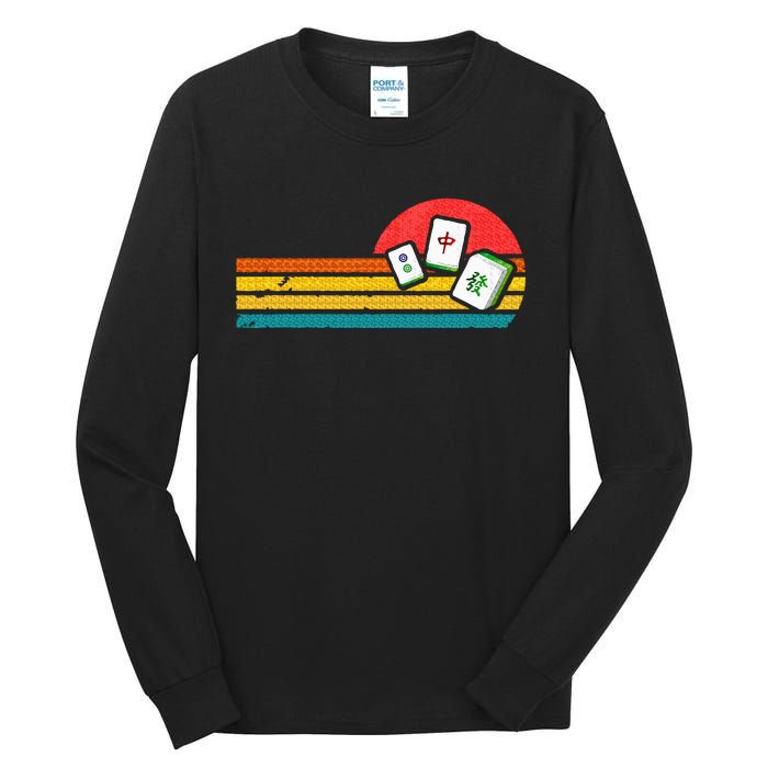 Mahjong Chinese 80s Retro Mah Jongg Tall Long Sleeve T-Shirt