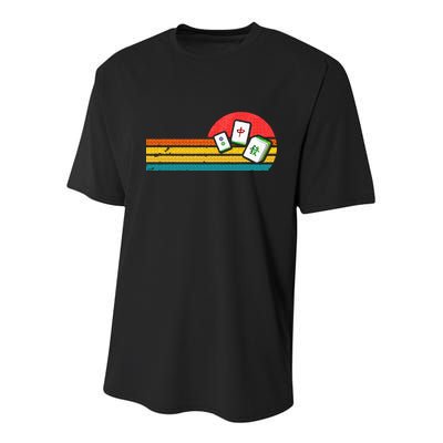 Mahjong Chinese 80s Retro Mah Jongg Youth Performance Sprint T-Shirt