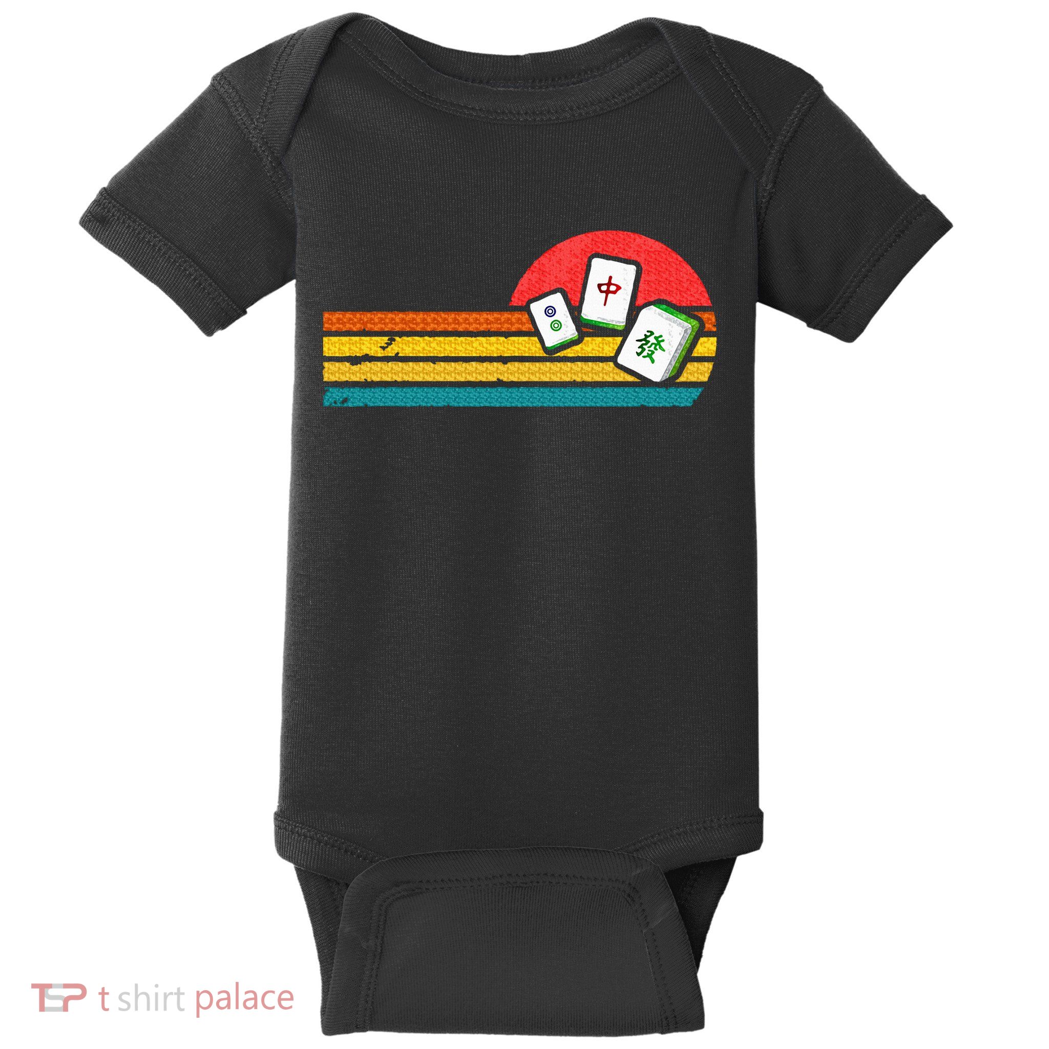 Mahjong Chinese 80s Retro Mah Jongg Baby Bodysuit