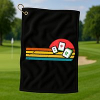 Mahjong Chinese 80s Retro Mah Jongg Golf Towel