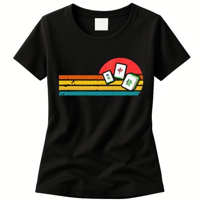 Mahjong Chinese 80s Retro Mah Jongg Womens T-Shirt