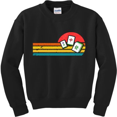 Mahjong Chinese 80s Retro Mah Jongg Kids Sweatshirt