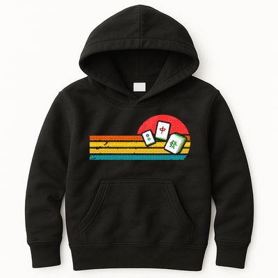 Mahjong Chinese 80s Retro Mah Jongg Kids Hoodie