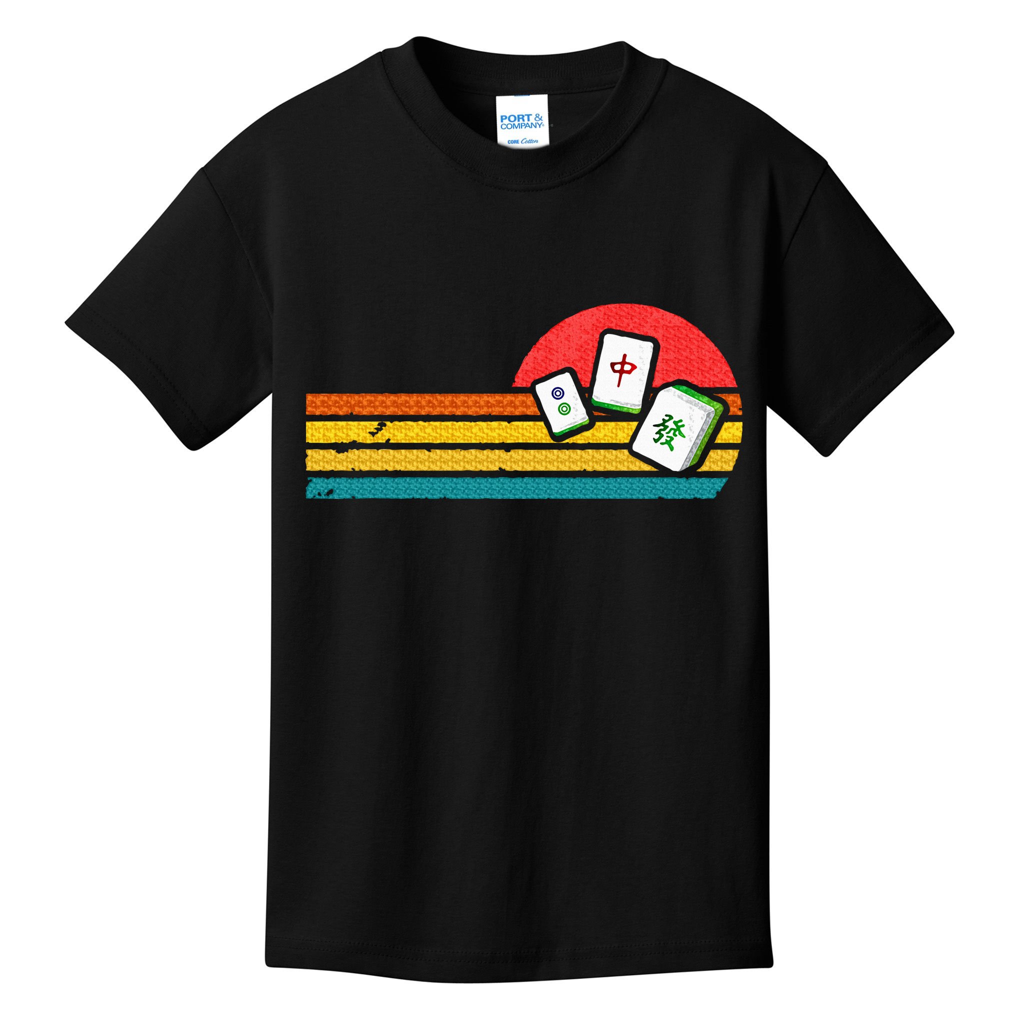 Mahjong Chinese 80s Retro Mah Jongg Kids T-Shirt