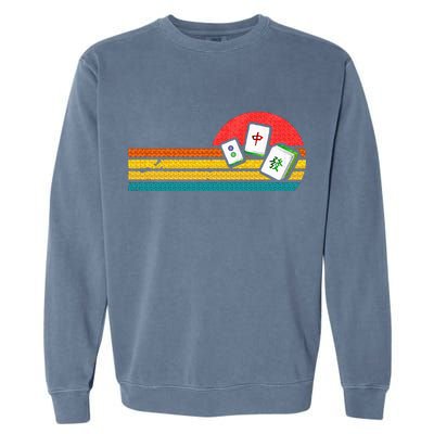 Mahjong Chinese 80s Retro Mah Jongg Garment-Dyed Sweatshirt