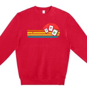 Mahjong Chinese 80s Retro Mah Jongg Premium Crewneck Sweatshirt