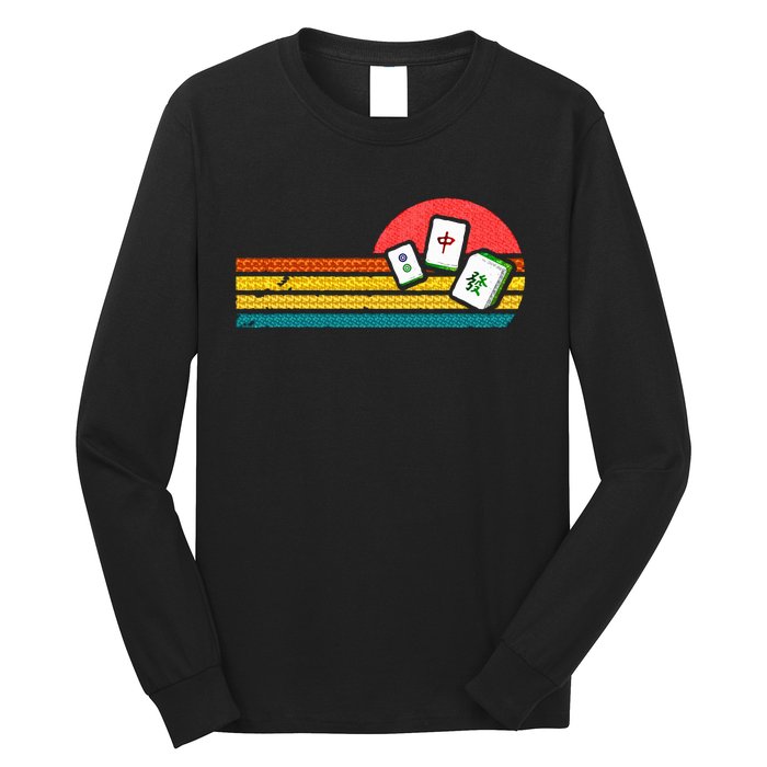 Mahjong Chinese 80s Retro Mah Jongg Long Sleeve Shirt