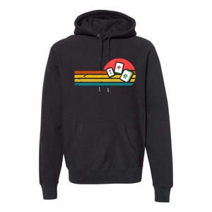 Mahjong Chinese 80s Retro Mah Jongg Premium Hoodie