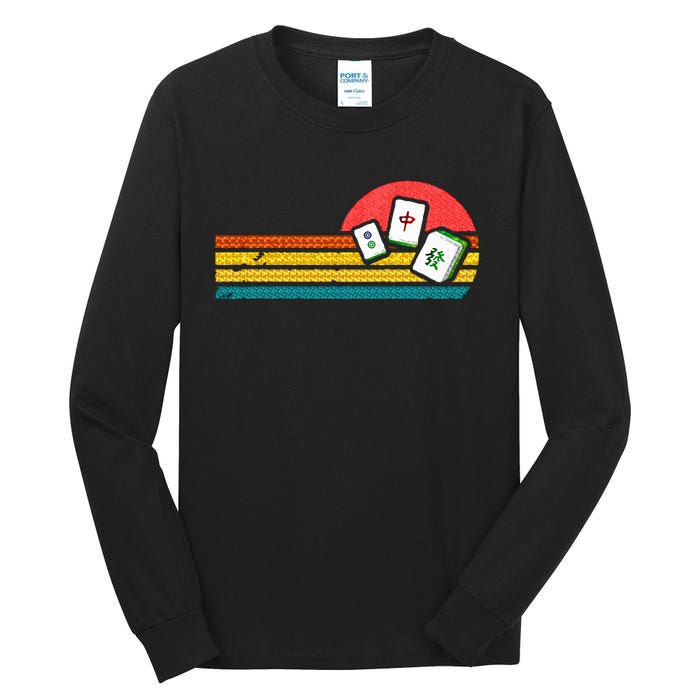 Mahjong Chinese 80s Retro Mah Jongg Tall Long Sleeve T-Shirt