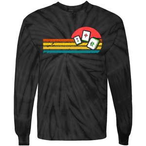 Mahjong Chinese 80s Retro Mah Jongg Tie-Dye Long Sleeve Shirt