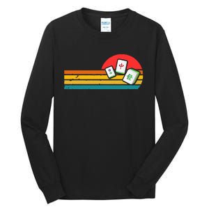 Mahjong Chinese 80s Retro Mah Jongg Tall Long Sleeve T-Shirt