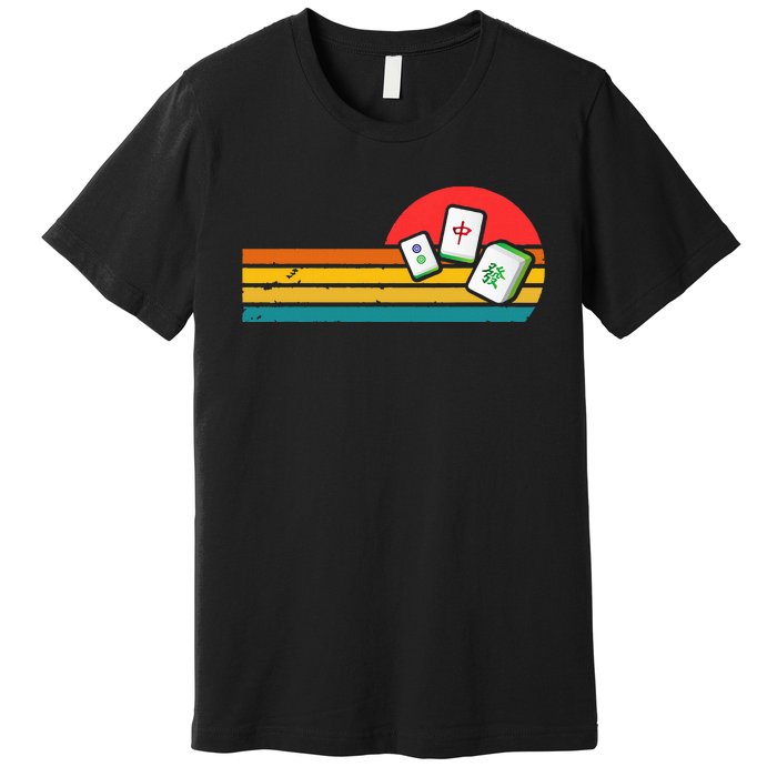 Mahjong Chinese 80s Retro Mah Jongg Premium T-Shirt