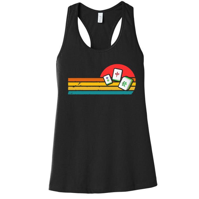 Mahjong Chinese 80s Retro Mah Jongg Women's Racerback Tank