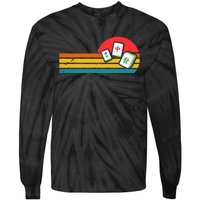 Mahjong Chinese 80s Retro Mah Jongg Tie-Dye Long Sleeve Shirt