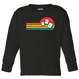 Mahjong Chinese 80s Retro Mah Jongg Toddler Long Sleeve Shirt