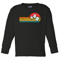 Mahjong Chinese 80s Retro Mah Jongg Toddler Long Sleeve Shirt