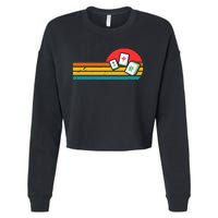 Mahjong Chinese 80s Retro Mah Jongg Cropped Pullover Crew