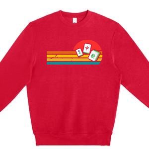 Mahjong Chinese 80s Retro Mah Jongg Premium Crewneck Sweatshirt