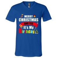 Merry Christmas And Yes Its My Birthday Great Gift V-Neck T-Shirt