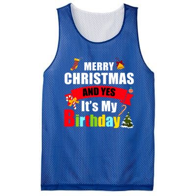 Merry Christmas And Yes Its My Birthday Great Gift Mesh Reversible Basketball Jersey Tank