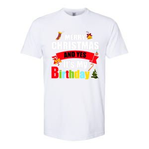 Merry Christmas And Yes Its My Birthday Great Gift Softstyle CVC T-Shirt