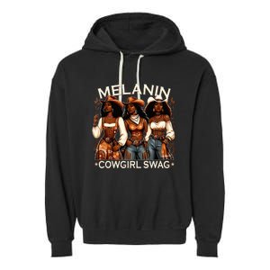 Melanin Cowgirls African Melanin Cowgirl Swag Black History Garment-Dyed Fleece Hoodie