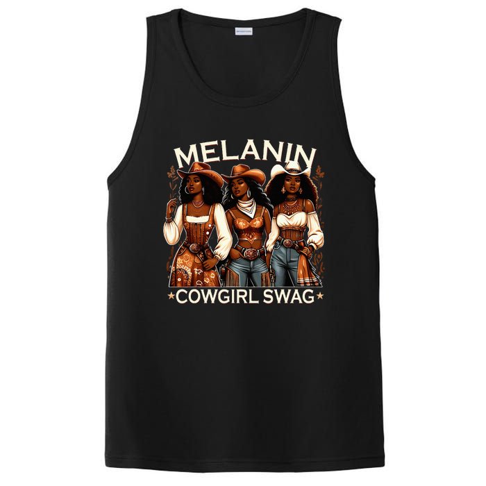 Melanin Cowgirls African Melanin Cowgirl Swag Black History PosiCharge Competitor Tank