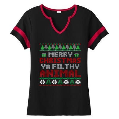 Merry Christmas Animal Filthy Ya Hoodie Ladies Halftime Notch Neck Tee