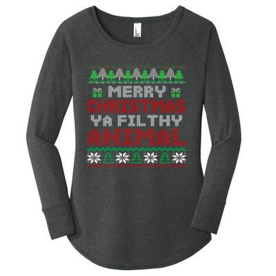 Merry Christmas Animal Filthy Ya Hoodie Women's Perfect Tri Tunic Long Sleeve Shirt