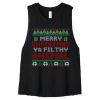 Merry Christmas Animal Filthy Ya Hoodie Women's Racerback Cropped Tank