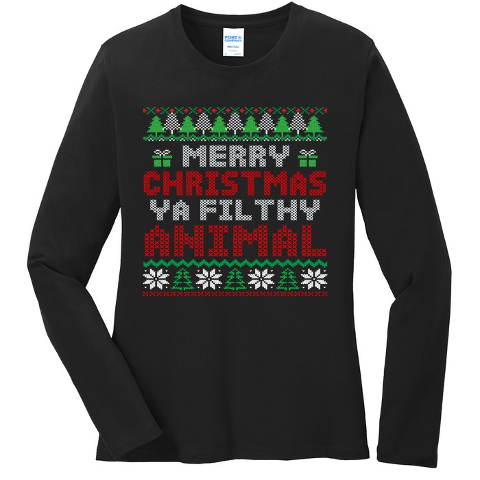 Merry Christmas Animal Filthy Ya Hoodie Ladies Long Sleeve Shirt