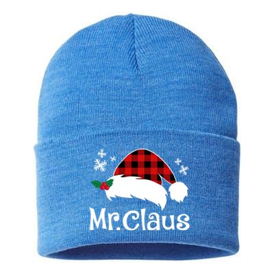 Mr Claus And Mrs Claus Funny Christmas Matching Couple Xmas Funny Gift Sustainable Knit Beanie