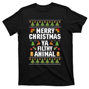 Merry Christmas Animal Filthy Ya Ugly Sweater Style Matching Hoodie T-Shirt