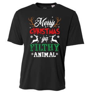 Merry Christmas Animal Filthy Ya Xmas Pajama Cooling Performance Crew T-Shirt