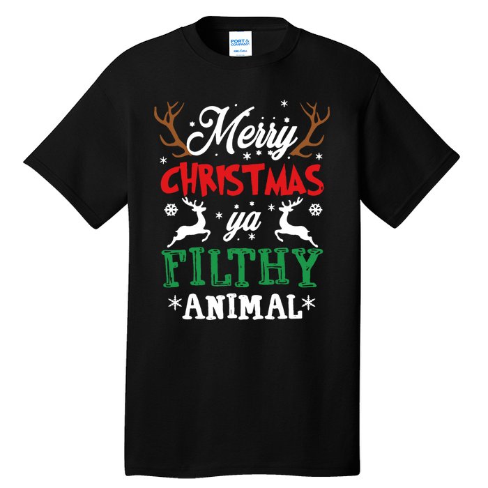 Merry Christmas Animal Filthy Ya Xmas Pajama Tall T-Shirt