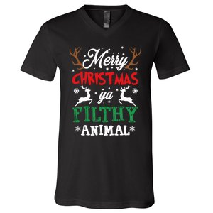 Merry Christmas Animal Filthy Ya Xmas Pajama V-Neck T-Shirt