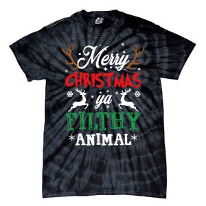 Merry Christmas Animal Filthy Ya Xmas Pajama Tie-Dye T-Shirt