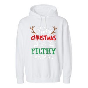 Merry Christmas Animal Filthy Ya Xmas Pajama Garment-Dyed Fleece Hoodie