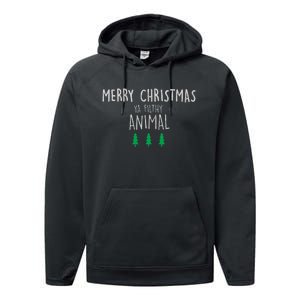 Merry Christmas Animal Xmas Kevin Alone Home Performance Fleece Hoodie