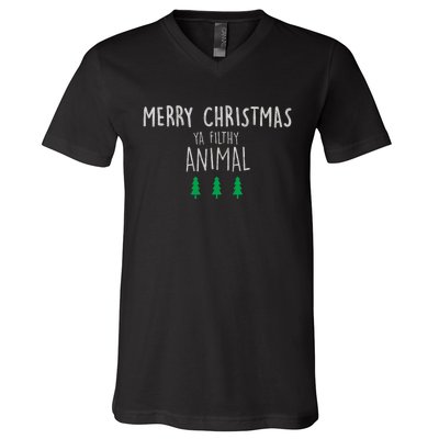 Merry Christmas Animal Xmas Kevin Alone Home V-Neck T-Shirt