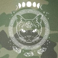 Moon Cat Alchemy Witch Dark Symbols Goth Halloween Legacy Tie Dye Trucker Hat