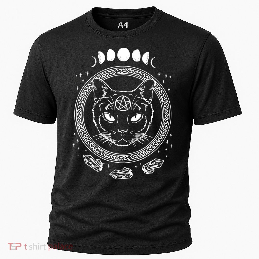 Moon Cat Alchemy Witch Dark Symbols Goth Halloween Performance Shirt