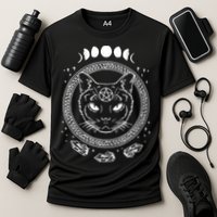 Moon Cat Alchemy Witch Dark Symbols Goth Halloween Performance Shirt