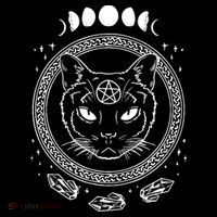 Moon Cat Alchemy Witch Dark Symbols Goth Halloween Bucket Hat
