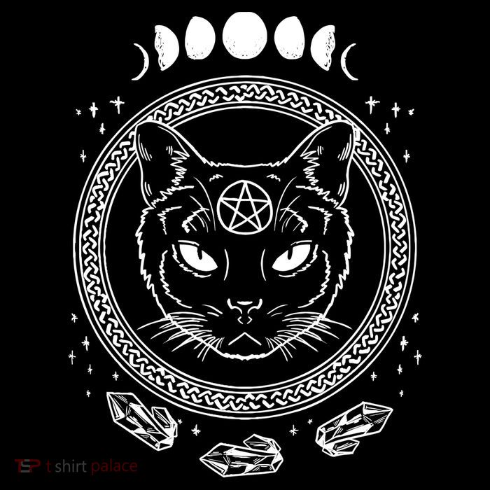 Moon Cat Alchemy Witch Dark Symbols Goth Halloween Bag