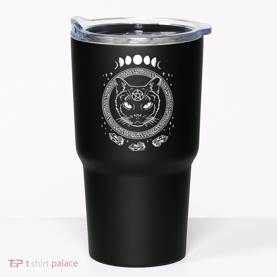 Moon Cat Alchemy Witch Dark Symbols Goth Halloween Tumbler