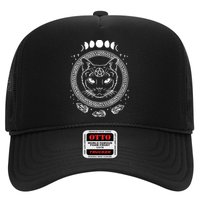 Moon Cat Alchemy Witch Dark Symbols Goth Halloween Hat