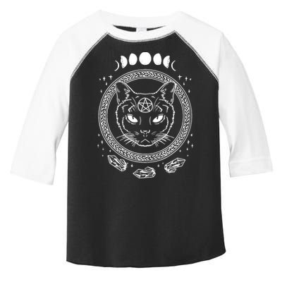Moon Cat Alchemy Witch Dark Symbols Goth Halloween Toddler Fine Jersey T-Shirt