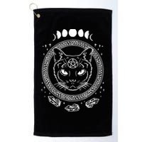 Moon Cat Alchemy Witch Dark Symbols Goth Halloween Golf Towel